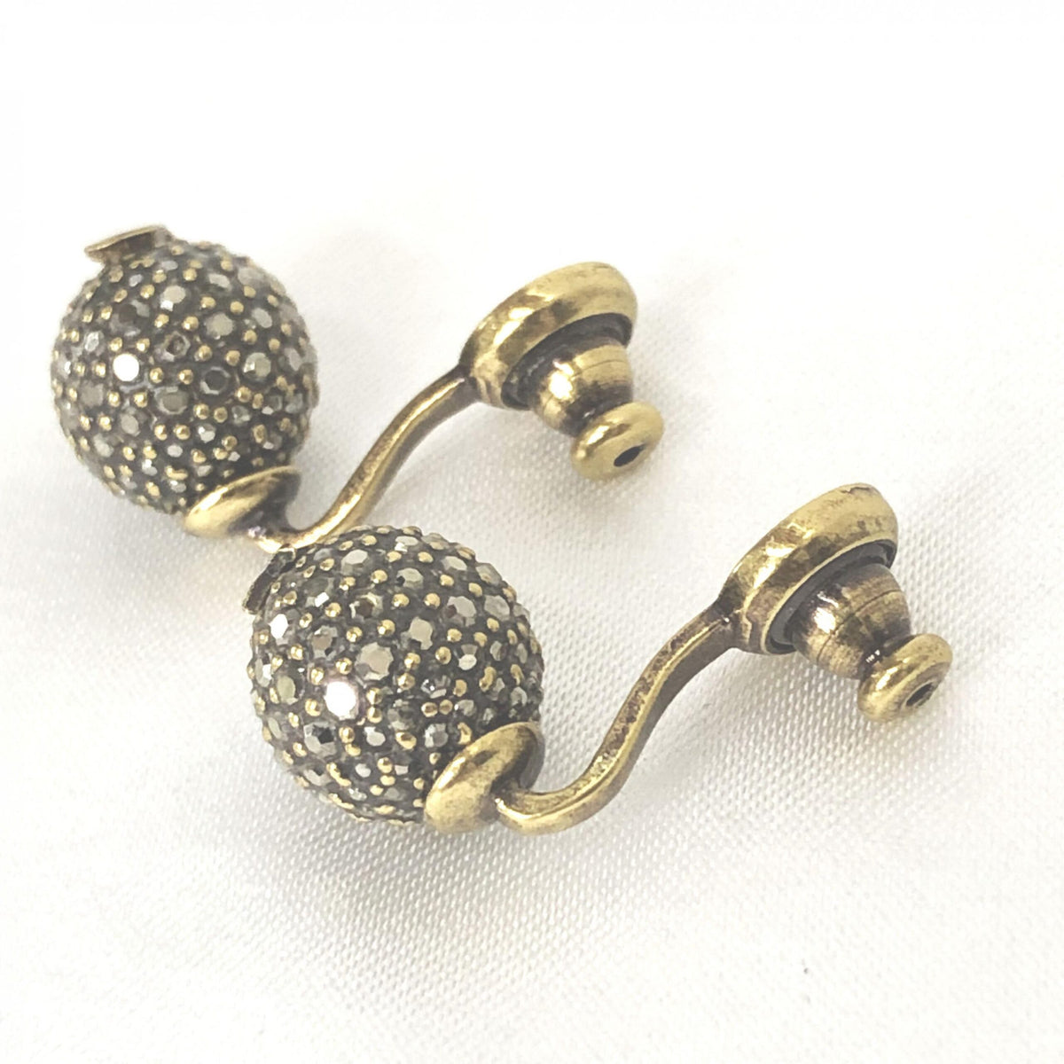 Christian Dior Crystal Embellished Metal Bee Earrings