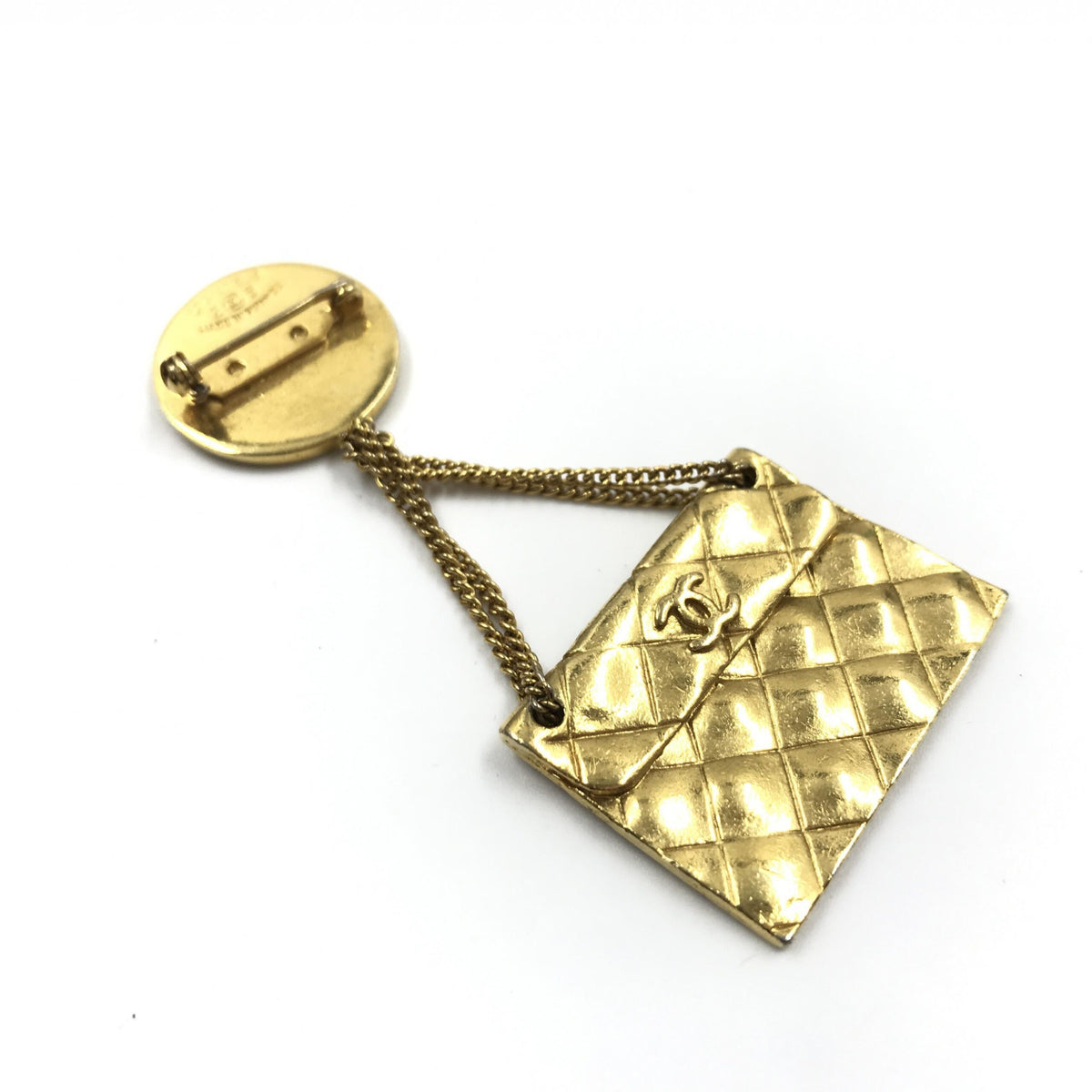 Chanel Gold Plated Bag Motif Brooch