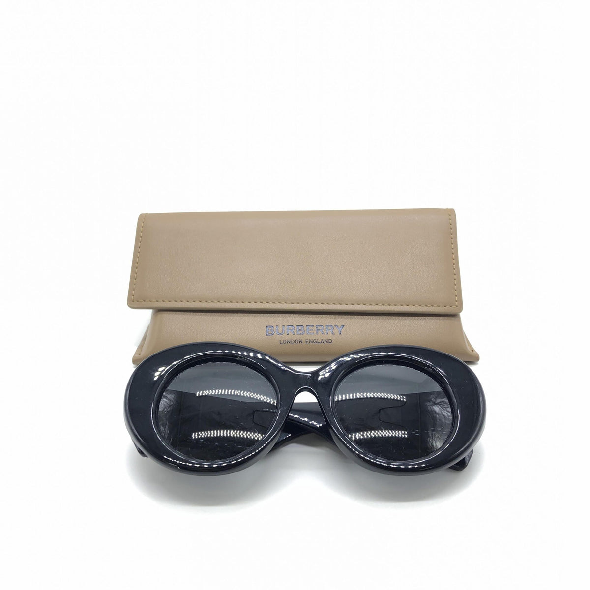 Burberry Black Oversized Round Sunglasses