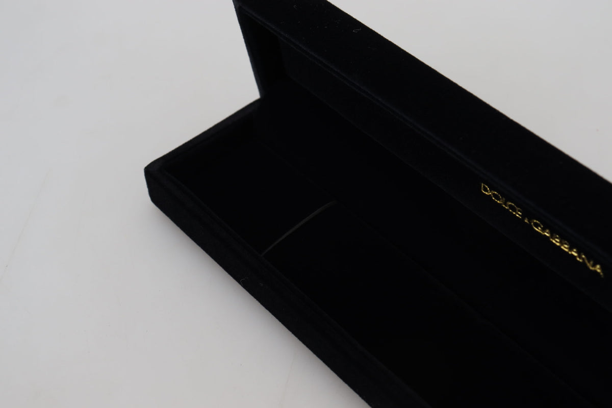 Dolce & Gabbana Black Velvet Logo Plaque Storage Bracelet Jewelry Box